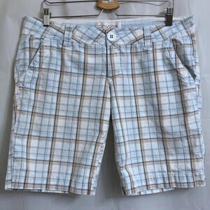 Fox Girls Chino Shorts Junior's Size 13 Multicolor Plaid 11" Inseam